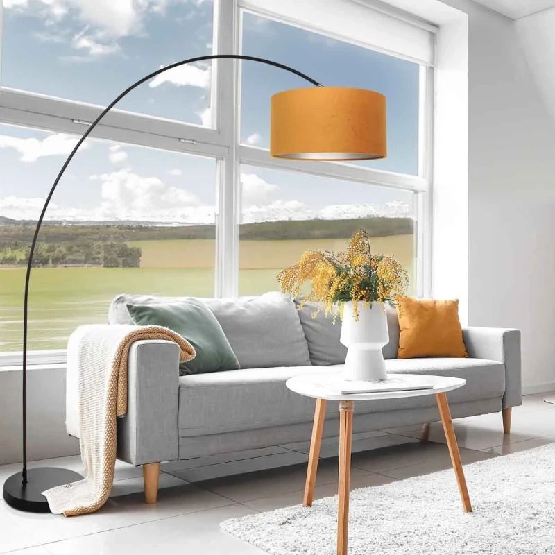 Mexlite Solva LED Staande Booglamp | 1x E27 40W | Dimbaar | Goud/Zwart