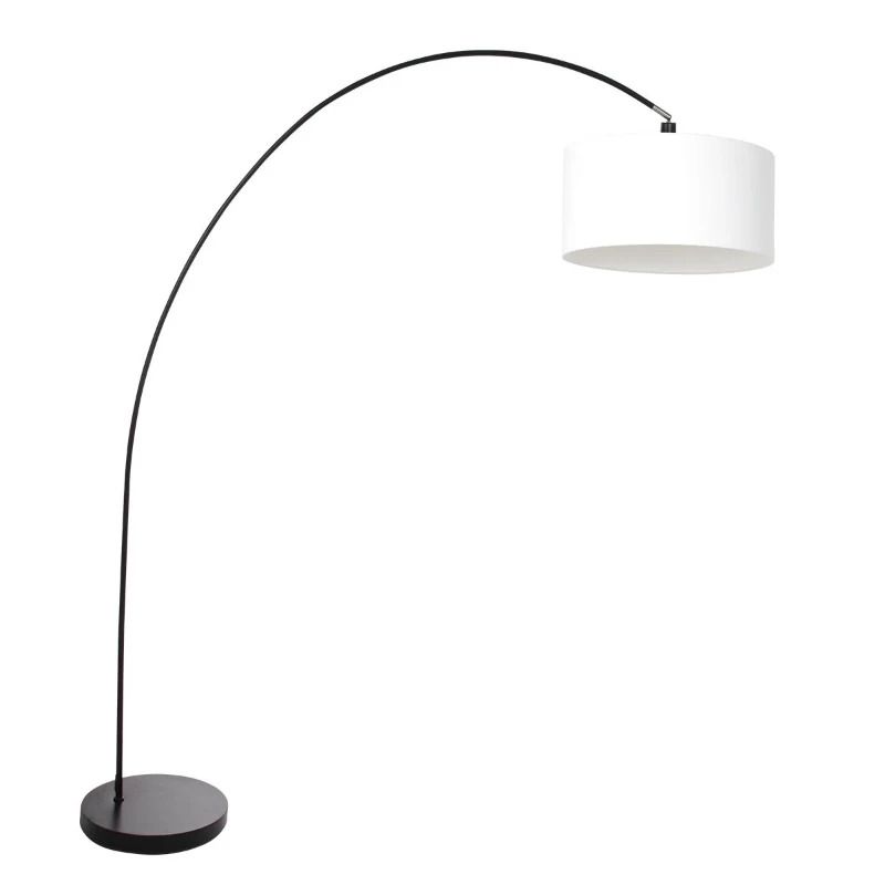 Mexlite Solva LED Staande Booglamp | 1x E27 40W | Dimbaar | Wit/Zwart