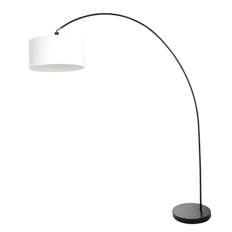 Mexlite Solva LED Staande Booglamp | 1x E27 40W | Dimbaar | Wit/Zwart