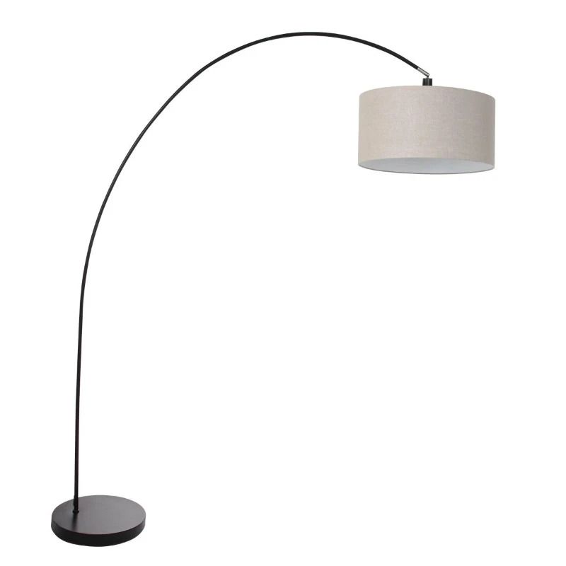 Mexlite Solva LED Staande Booglamp | 1x E27 40W | Dimbaar | Grijs/Zwart