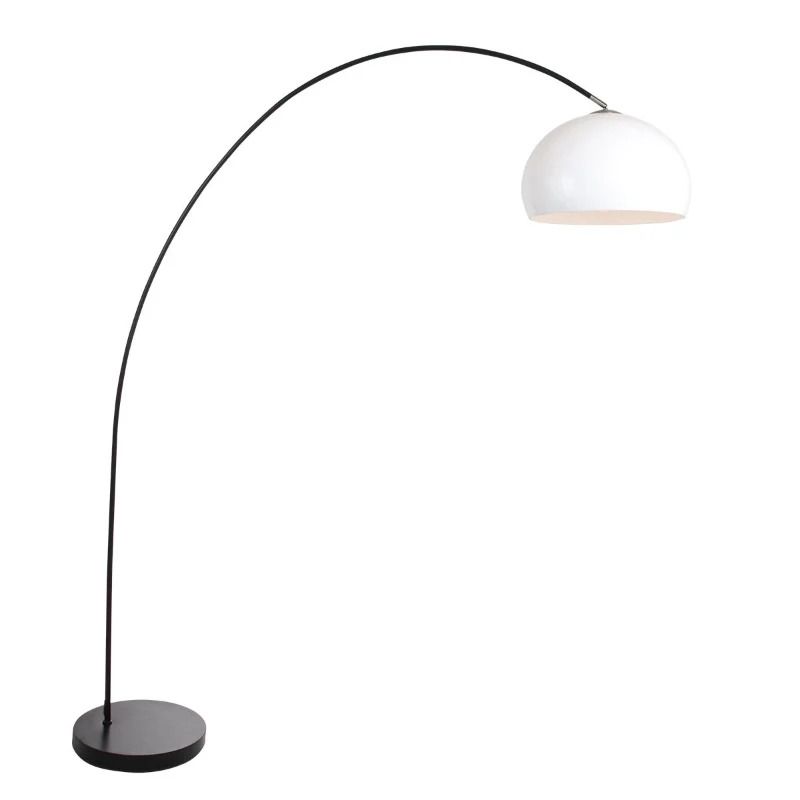 Mexlite Solva LED Staande Booglamp | 1x E27 40W | Dimbaar | Wit/Zwart