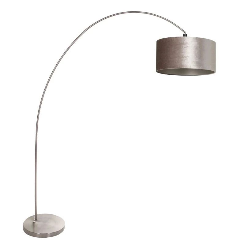Mexlite Solva LED Staande Booglamp | 1x E27 40W | Dimbaar | Staal/Zilver