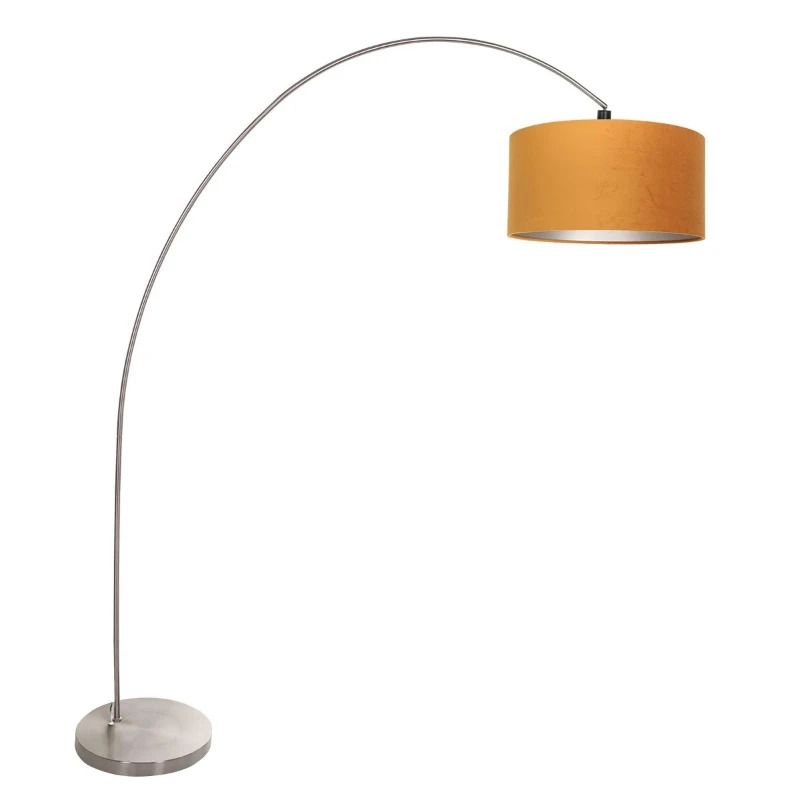 Mexlite Solva LED Staande Booglamp | 1x E27 40W | Dimbaar | Goud/Staal