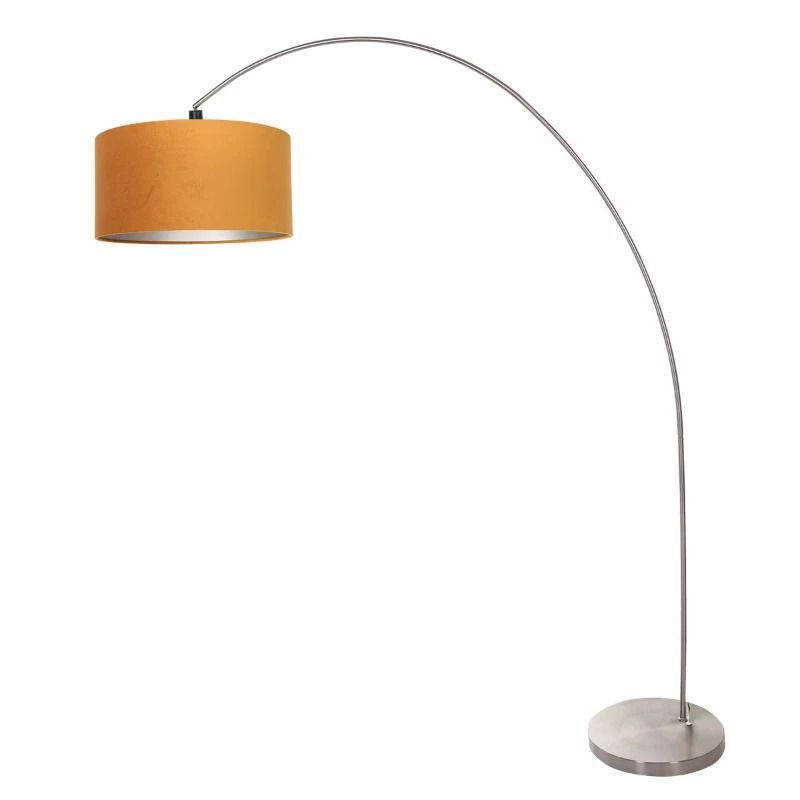 Mexlite Solva LED Staande Booglamp | 1x E27 40W | Dimbaar | Goud/Staal