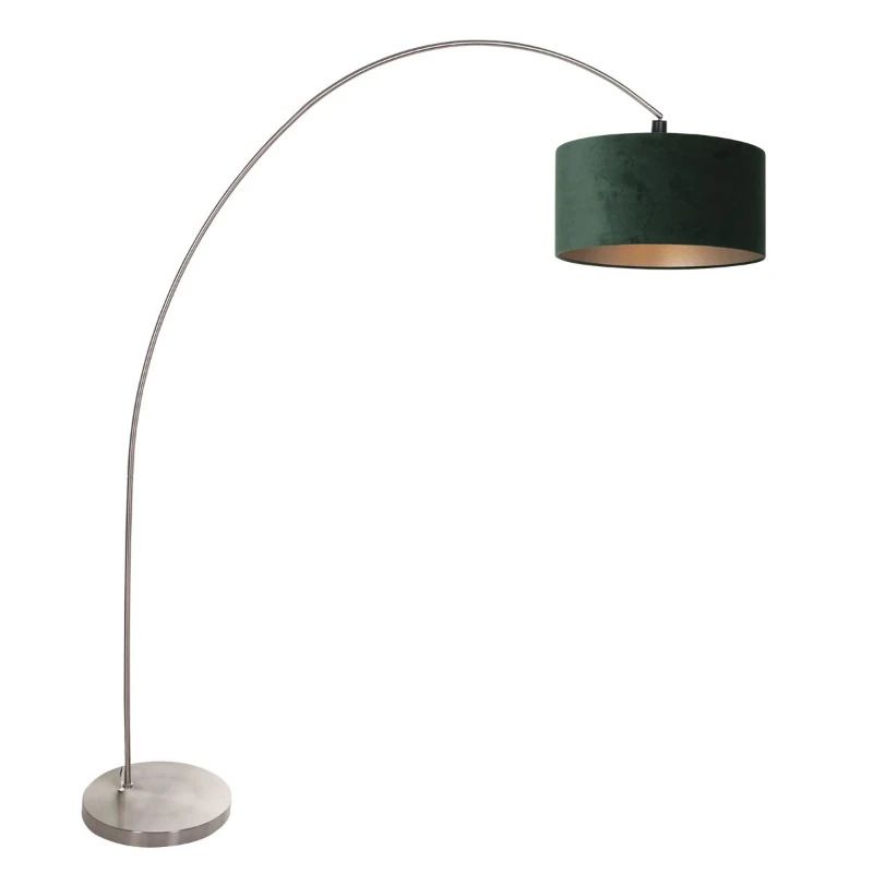 Mexlite Solva LED Staande Booglamp | 1x E27 40W | Dimbaar | Groen/Staal