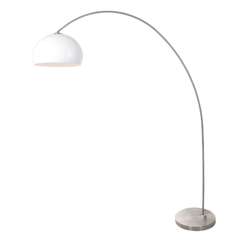 Mexlite Solva LED Staande Booglamp | 1x E27 40W | Dimbaar | Staal/Wit