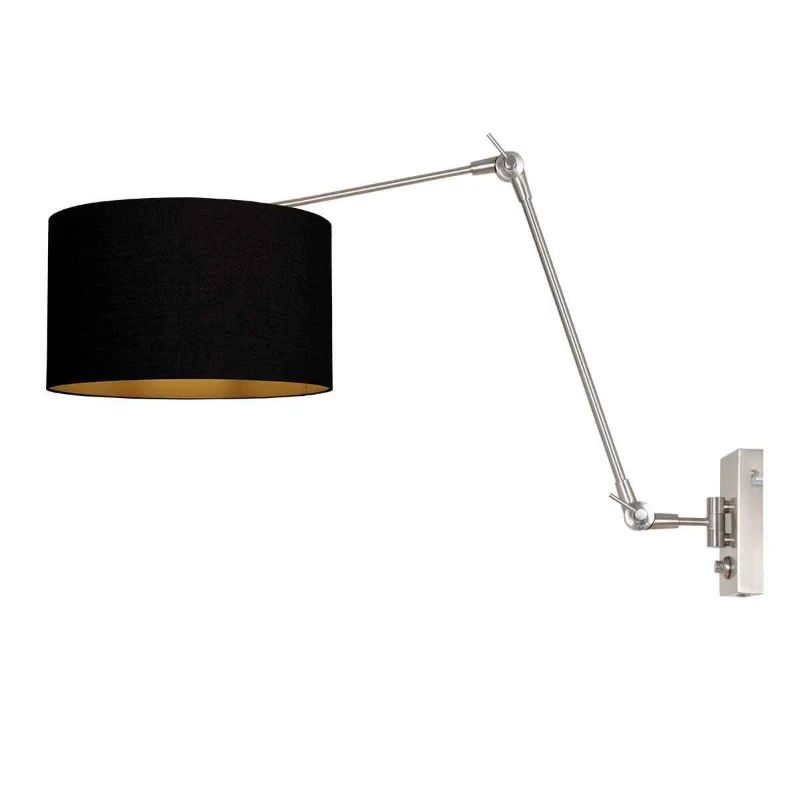 Steinhauer Prestige Chic LED Wandlamp | 1x E27 40W | Dimbaar | Staal/Zwart