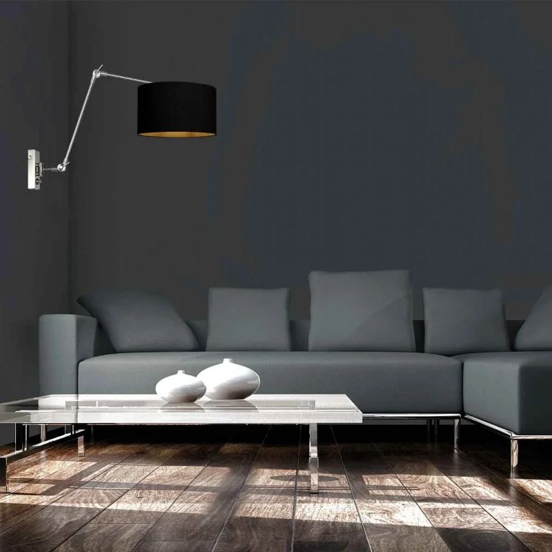Steinhauer Prestige Chic LED Wandlamp | 1x E27 40W | Dimbaar | Staal/Zwart