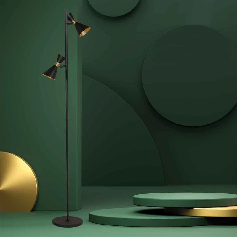 Anne Light Preto LED Vloerlamp | 2x GU10 10W | Dimbaar | Goud/Zwart