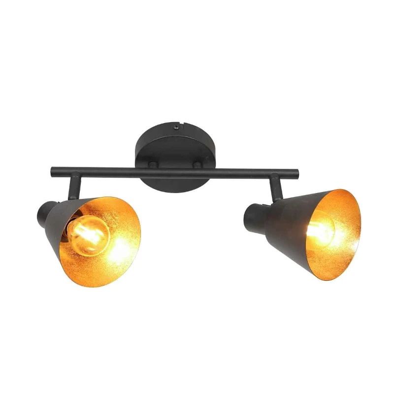 Mexlite Oeroe LED Downlighter | 2x E14 40W | Dimbaar | Goud/Zwart