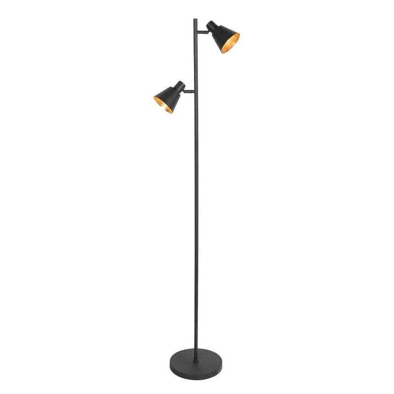 Mexlite Oeroe LED Vloerlamp | 2x E14 40W | Dimbaar | Goud/Zwart