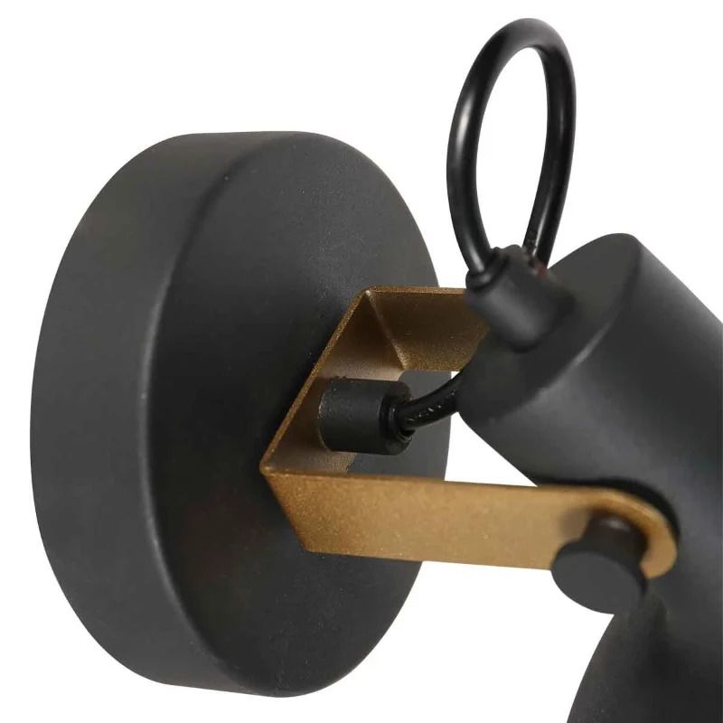 Mexlite Prato LED Wandlamp | 1x E14 40W | Dimbaar | Goud/Zwart