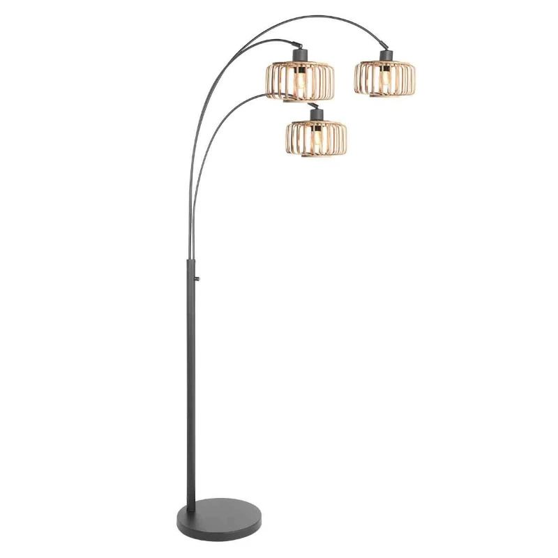 Steinhauer Breeza-Beache LED Vloerlamp | 3x E27 40W | Dimbaar | Naturel/Zwart