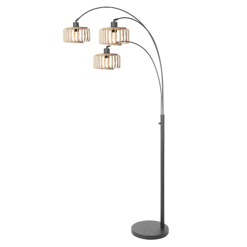 Steinhauer Breeza-Beache LED Vloerlamp | 3x E27 40W | Dimbaar | Naturel/Zwart