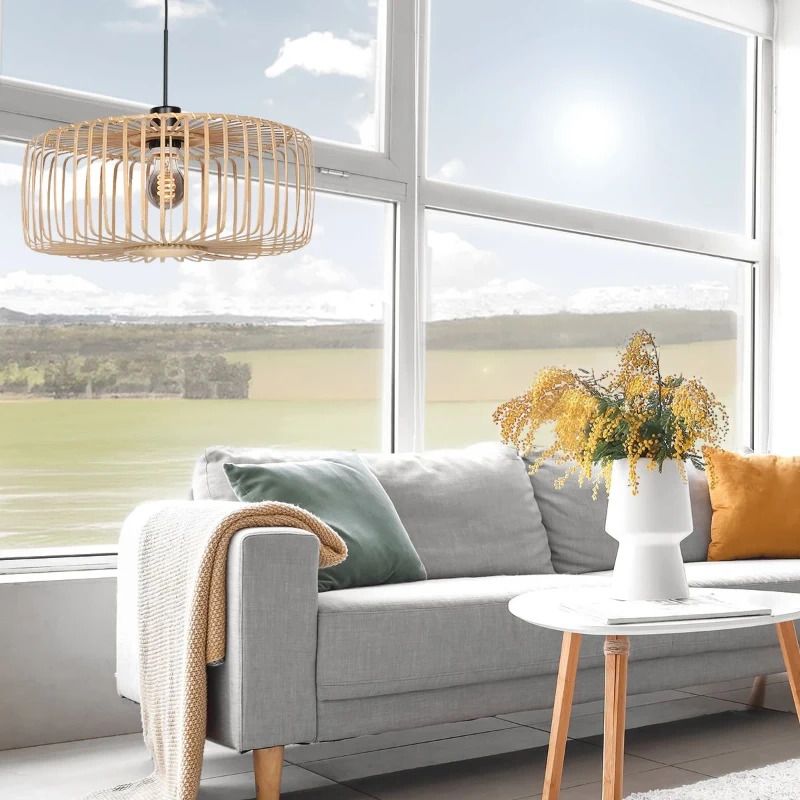 Steinhauer Breeza-Beache LED Hanglamp | 1x E27 40W | Dimbaar | Naturel/Zwart