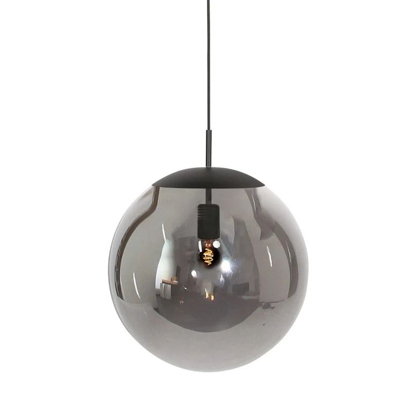 Steinhauer Bollique LED Hanglamp | 1x E27 40W | Dimbaar | Smoke glas/Zwart