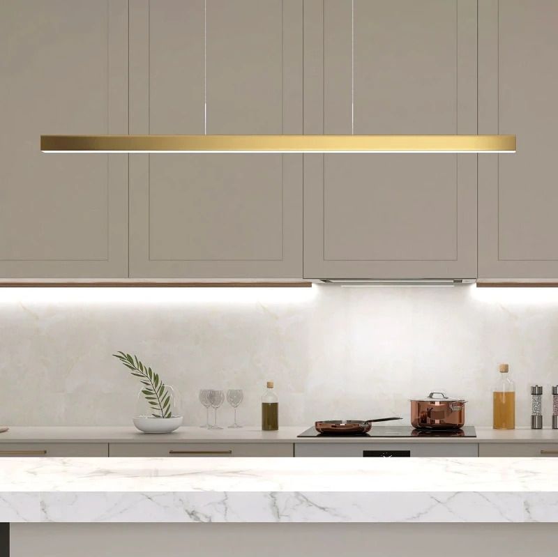Mexlite BrightLine LED Hanglamp | 50W 2700K 5000lm 927 | Dimbaar | Goud