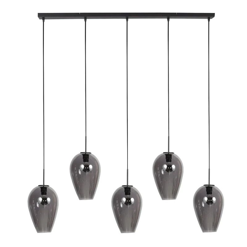 Mexlite Drovia LED Hanglamp | 5x E27 40W | Dimbaar | Zwart