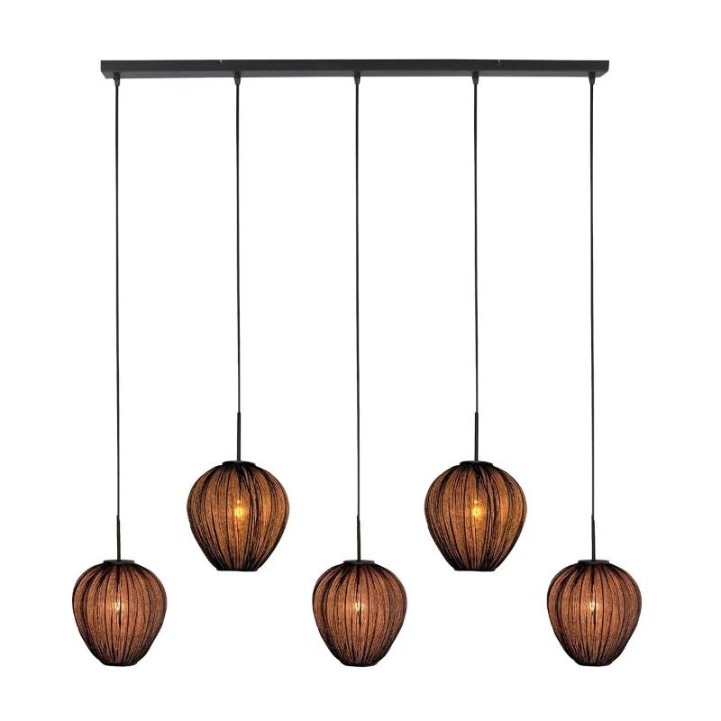 Mexlite Silura LED Hanglamp | 5x E27 40W | Dimbaar | Zwart