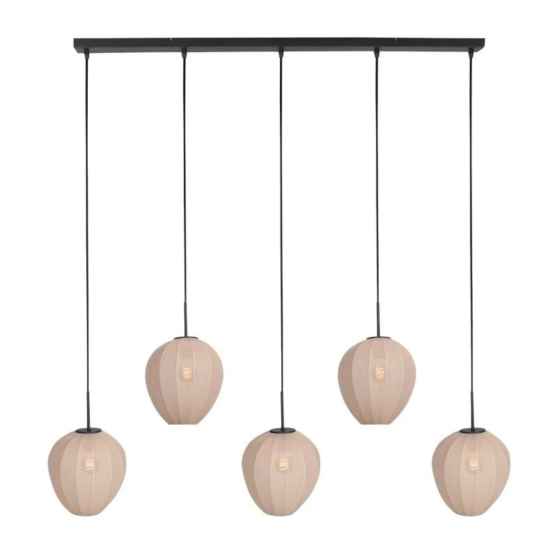 Mexlite Silura LED Hanglamp | 5x E27 40W | Dimbaar | Creme/Zwart