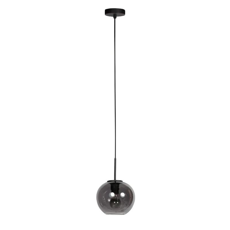 Mexlite Sferio LED Hanglamp | 1x E27 40W | Dimbaar | Smoke glas/Zwart