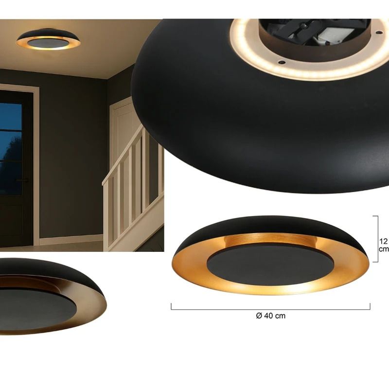Steinhauer Golden Veil LED Plafondlamp | 35W 2700K 3500lm 927 | Dimbaar | Zwart