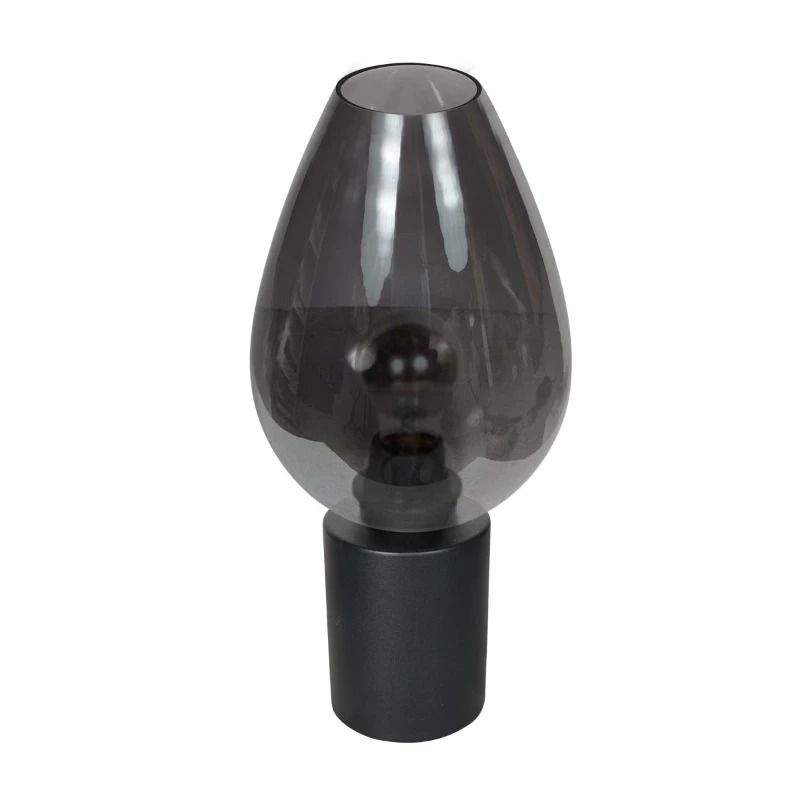 Mexlite Drovia LED Tafellamp | 1x E27 40W | Dimbaar | Smoke glas/Zwart