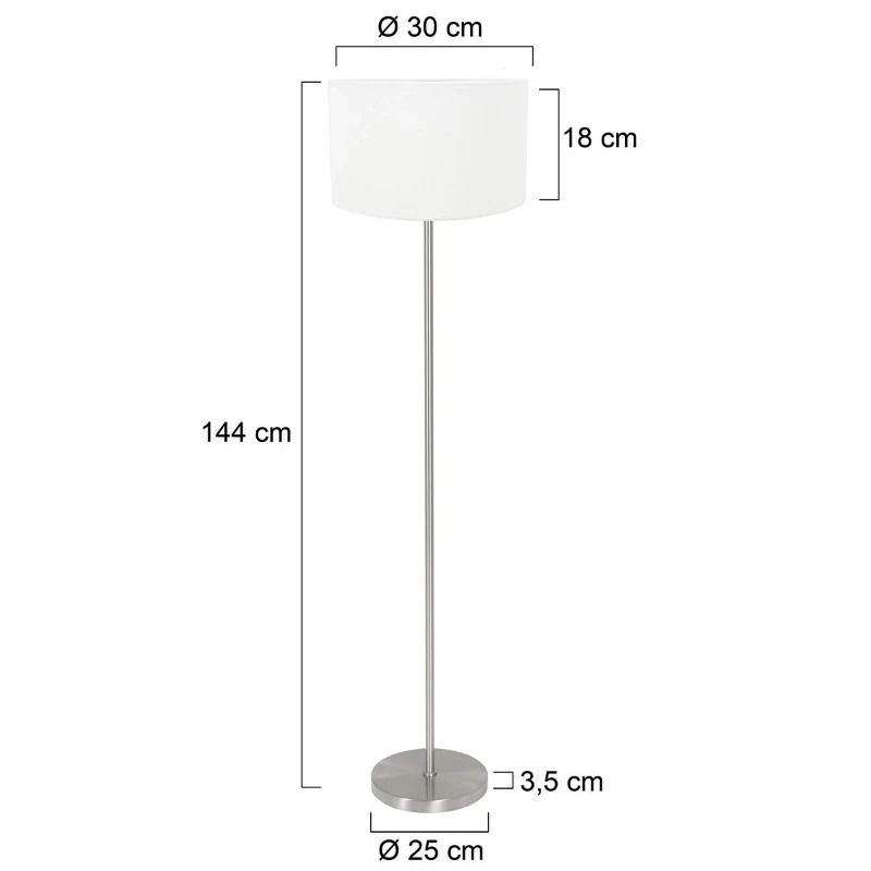 Mexlite Noor LED Vloerlamp | 1x E27 40W | Staal