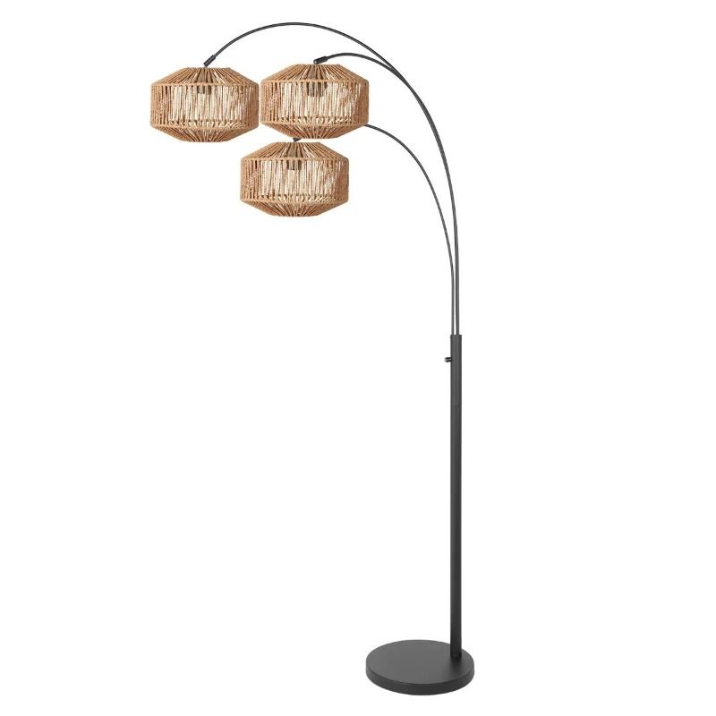 Steinhauer Ropex LED Vloerlamp | 3x E27 | Zwart