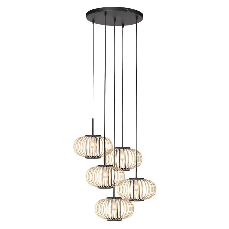 Anne Light Silva LED Hanglamp | 5x E27 | Dimbaar | Creme/Zwart