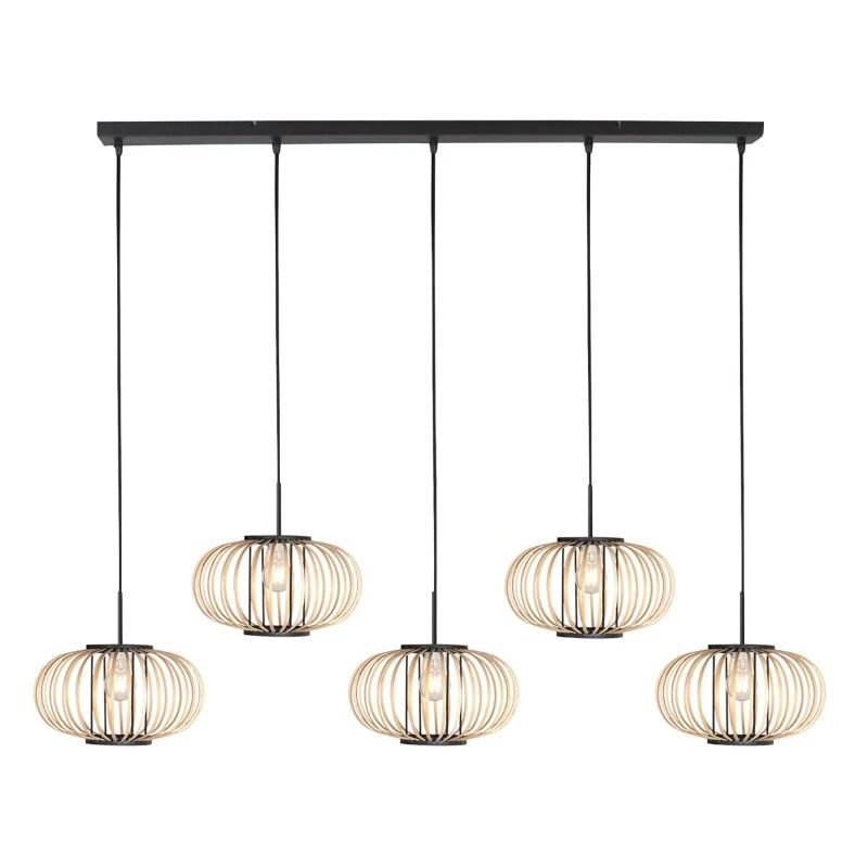 Anne Light Silva LED Hanglamp | 5x E27 | Dimbaar | Creme/Zwart