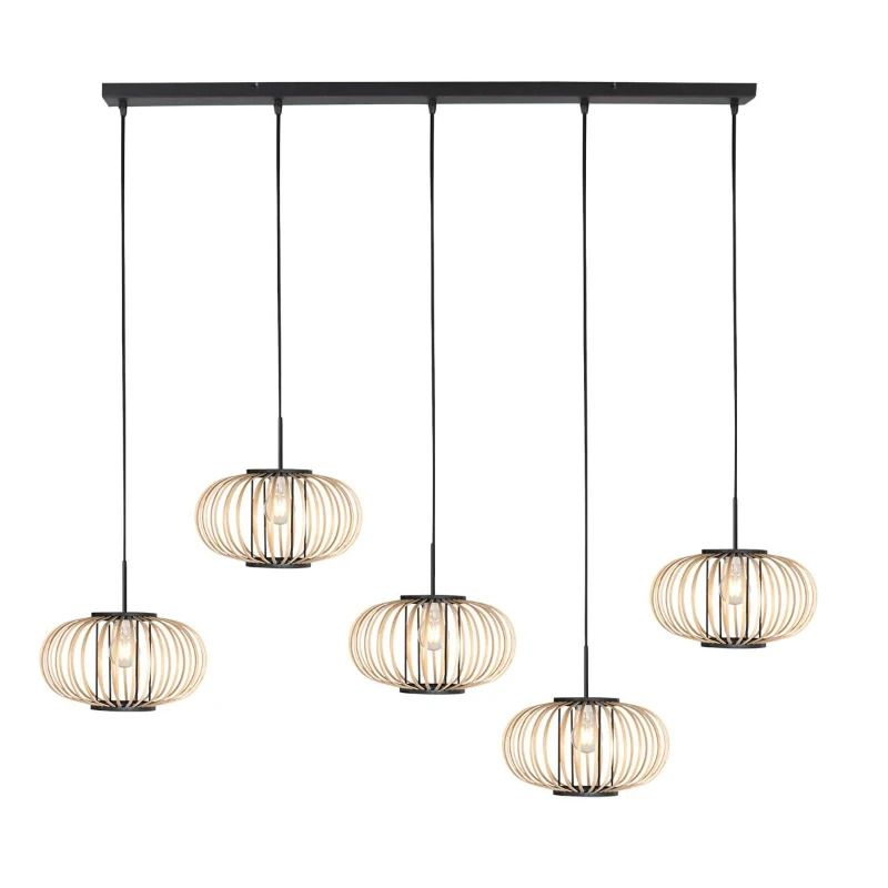 Anne Light Silva LED Hanglamp | 5x E27 | Dimbaar | Creme/Zwart