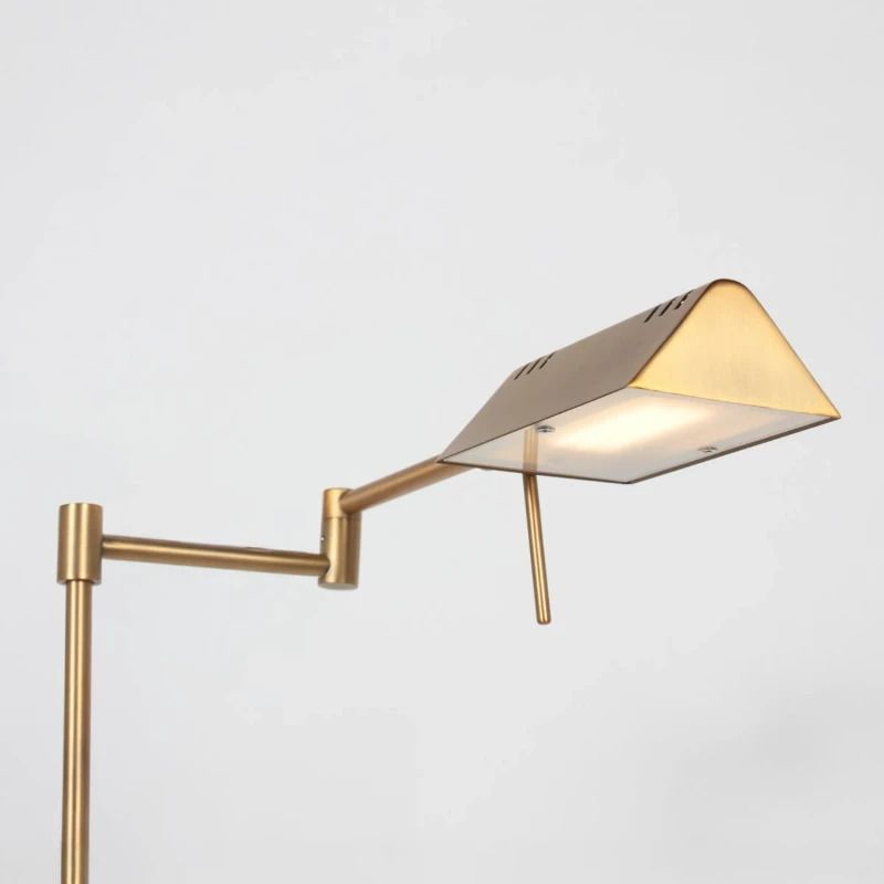 Mexlite GlowGo LED Staande Leeslamp | 6W 2700K 550lm 927 | Dimbaar | Brons