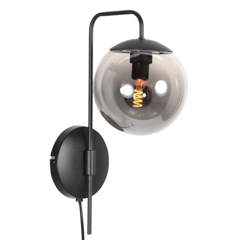 Steinhauer Bollique LED Wandlamp | 1x E14 40W | Dimbaar | Zwart