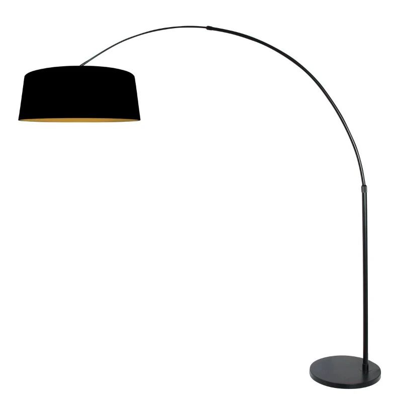 Steinhauer Luma-Dark LED Staande Booglamp | 1x E27 40W | Dimbaar | Goud/Zwart