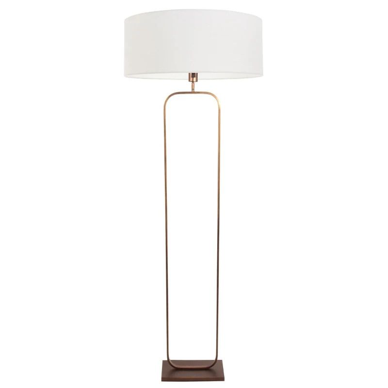 Steinhauer Stang LED Vloerlamp | 1x E27 | Dimbaar | Brons/Linnen wit