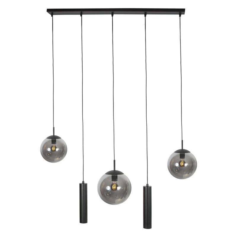 Steinhauer Bollique Hanglamp | 3x E27 + 2x GU10 | Dimbaar | Zwart