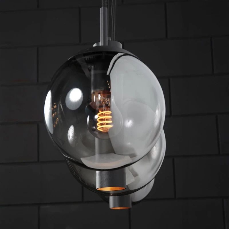 Steinhauer Bollique Hanglamp | 3x E27 + 2x GU10 | Dimbaar | Zwart