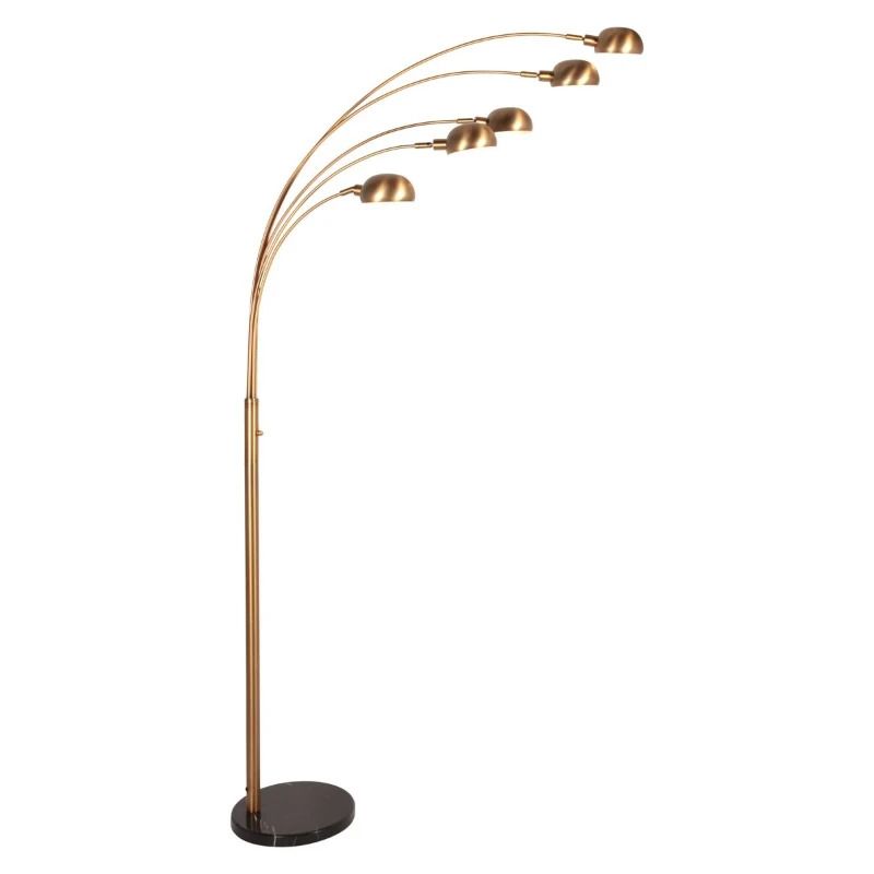 Mexlite Pentra LED Vloerlamp | 5x E14 10W | Dimbaar | Brons/Wit