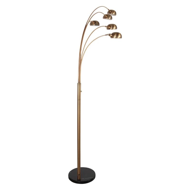 Mexlite Pentra LED Vloerlamp | 5x E14 10W | Dimbaar | Brons/Wit
