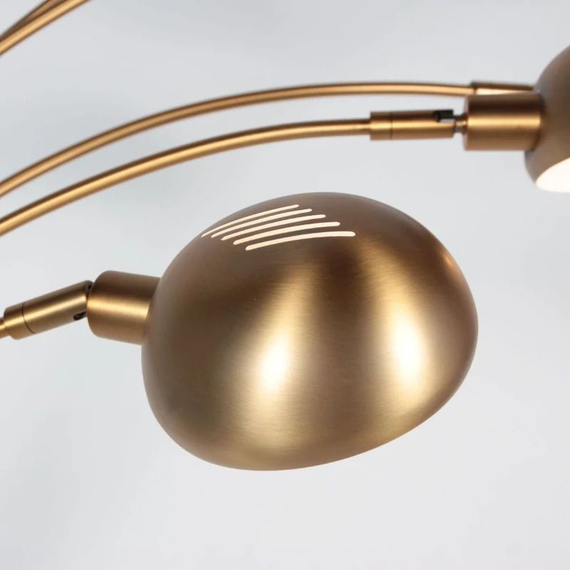 Mexlite Pentra LED Vloerlamp | 5x E14 10W | Dimbaar | Brons/Wit