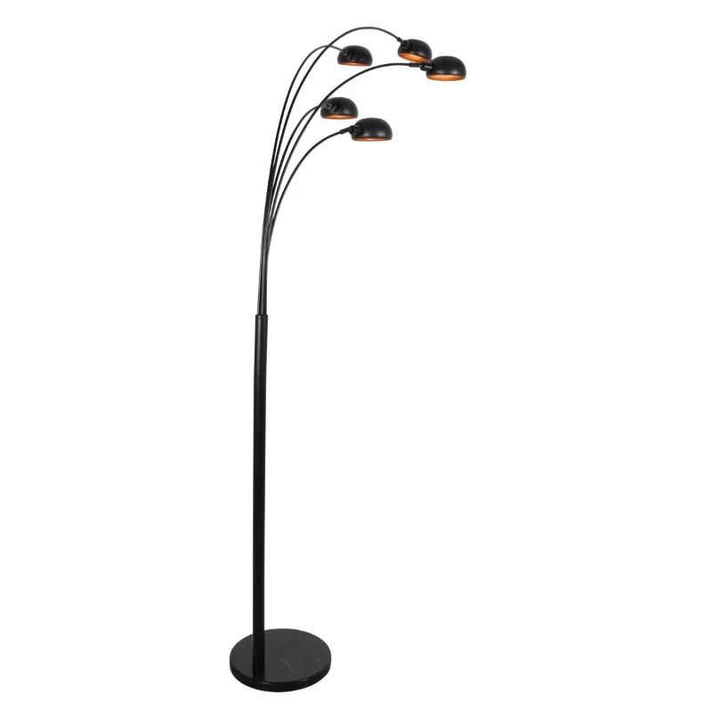 Mexlite Pentra LED Vloerlamp | 5x E14 10W | Dimbaar | Goud/Zwart