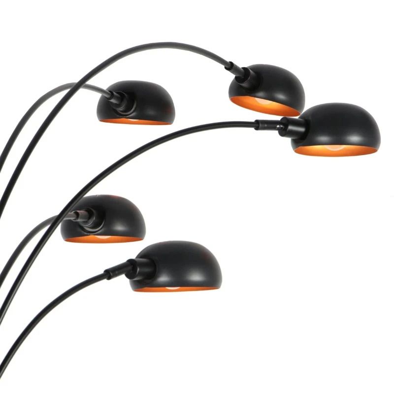 Mexlite Pentra LED Vloerlamp | 5x E14 10W | Dimbaar | Goud/Zwart