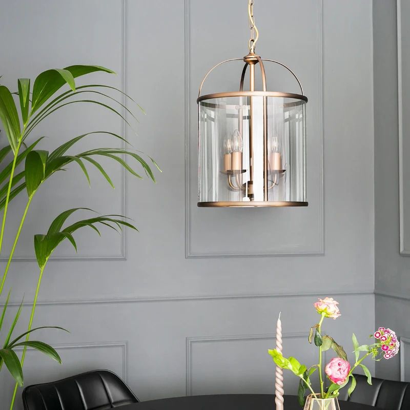Steinhauer Pimpernel LED Hanglamp | 4x E14 40W | Dimbaar | Brons/Transparant
