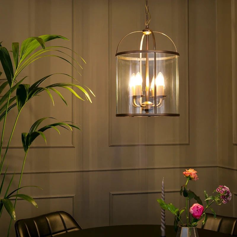 Steinhauer Pimpernel LED Hanglamp | 4x E14 40W | Dimbaar | Brons/Transparant