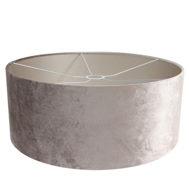 Steinhauer Lampenkap | Grijs/Taupe Velours Lampenkap ⌀50Cm Met E27 Support