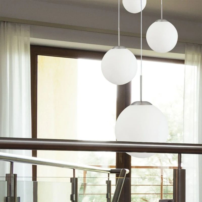 Steinhauer Bollique LED Hanglamp | 5x E27 40W | Dimbaar | Staal/Wit