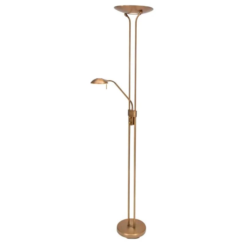 Mexlite Biron LED Vloerlamp | 23W 2700K 2000lm 827 | Dimbaar | Brons/Wit