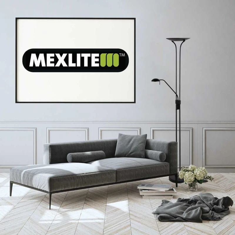 Mexlite Biron LED Vloerlamp | 23W 2700K 2000lm 827 | Dimbaar | Wit/Zwart