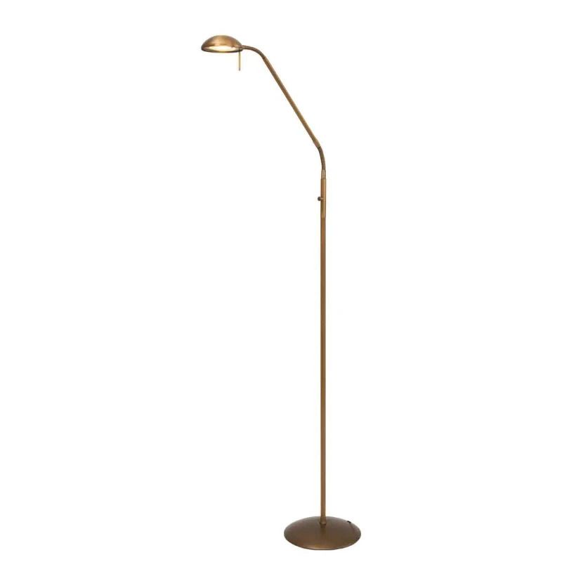 Mexlite Biron LED Vloerlamp | 8W 2700K 650lm 827 | Dimbaar | Brons/Wit